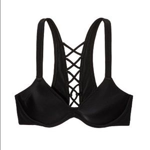 Lace-Up Racerback Swim Top