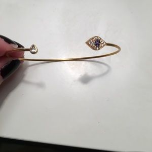 Gold evil eye bangle