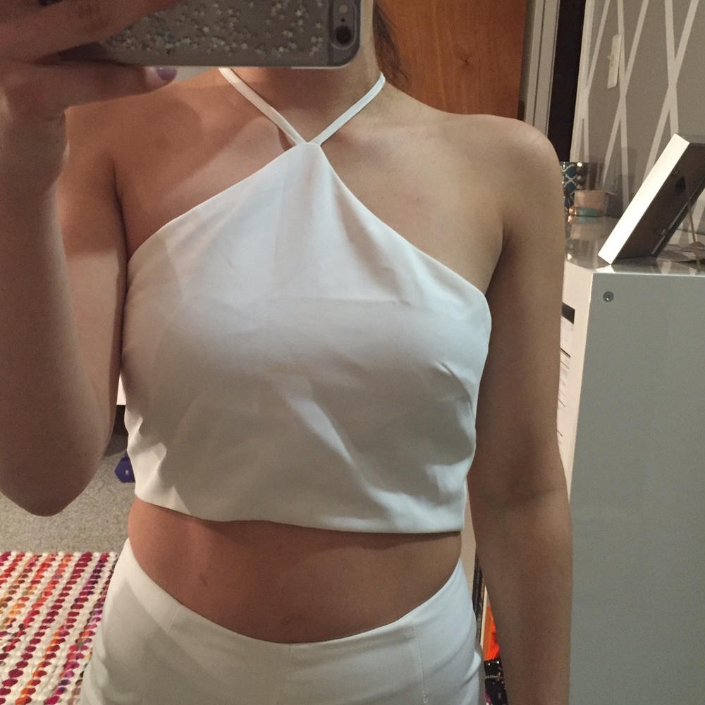 White cropped top