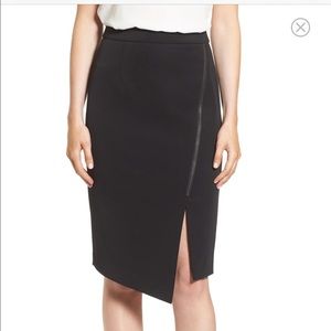 NWOT Halogen Asymmetrical Zip Pencil Skirt