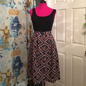 MODCLOTH printed A-line retro inspired skirt
