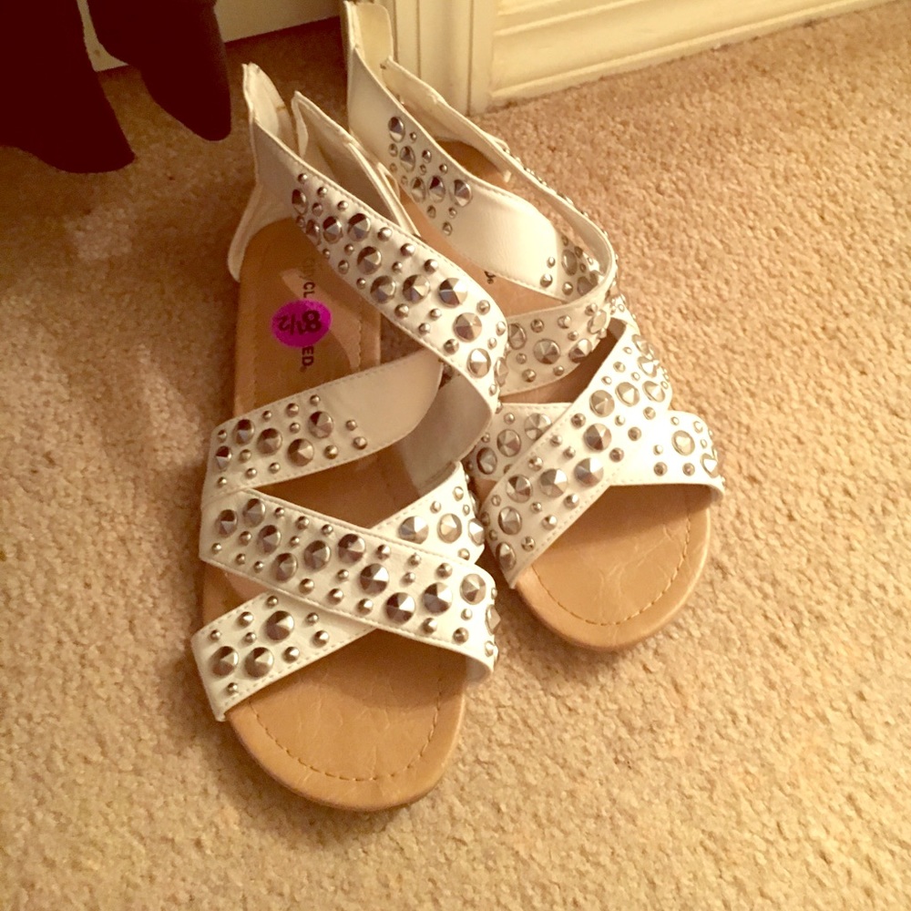 White Gladiator Sandals