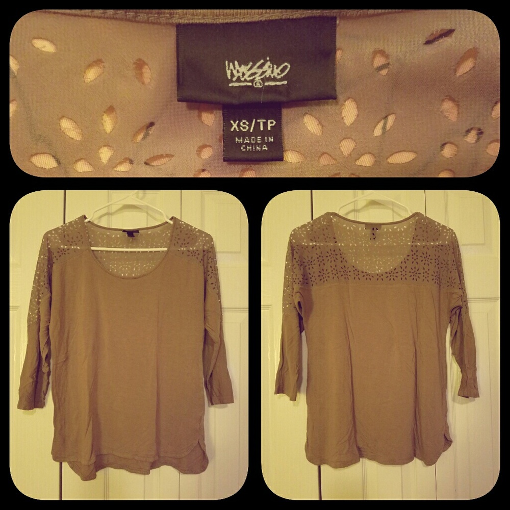 Beautiful dark tan blouse.