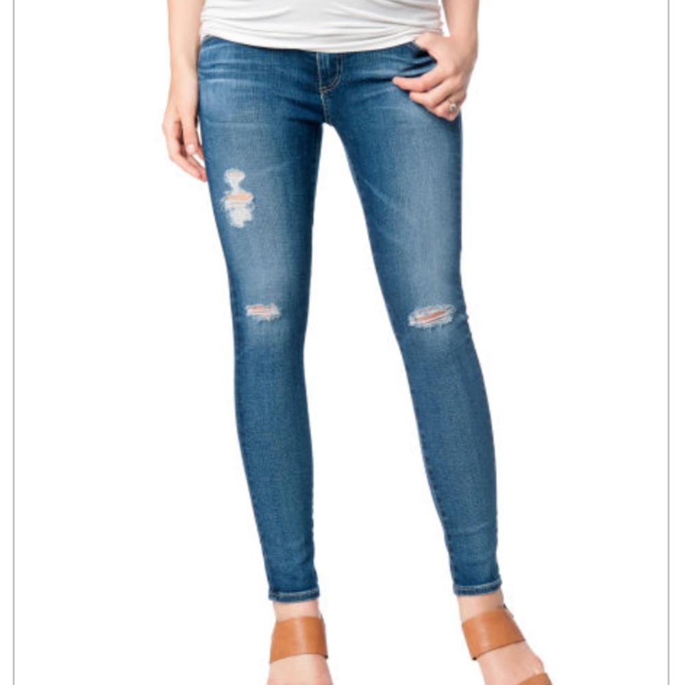 Ag Jeans Ankle Destructed Maternity Jeans