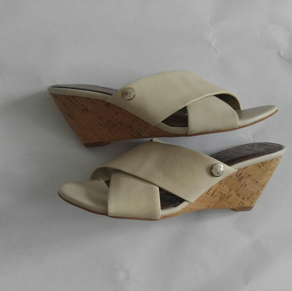 Sam Edelman Cork Wedges Slip on Size 6 beige