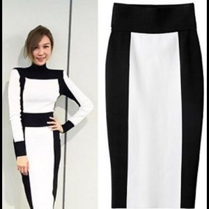 NWT Balmain H&M Black White skirt 10 US