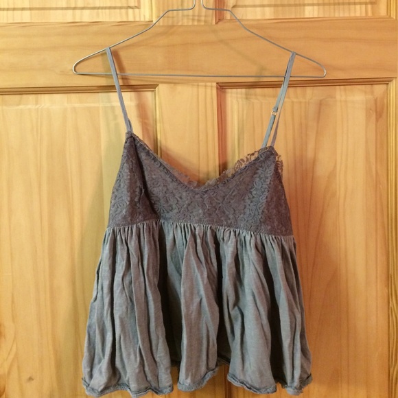 Gray Lace Cropped Cami - Picture 2 of 4