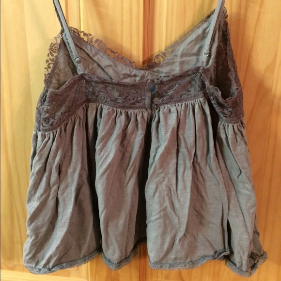 Gray Lace Cropped Cami - Picture 3 of 4