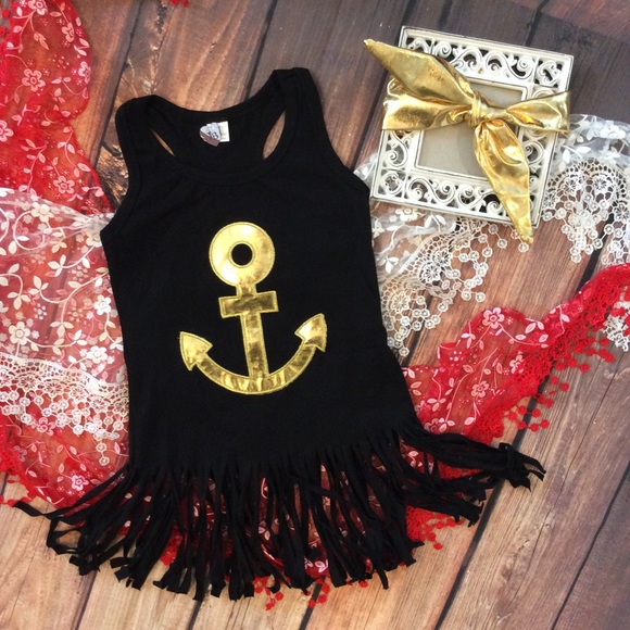 Other - Boutique Toddler Girl Anchor Fringe Dress