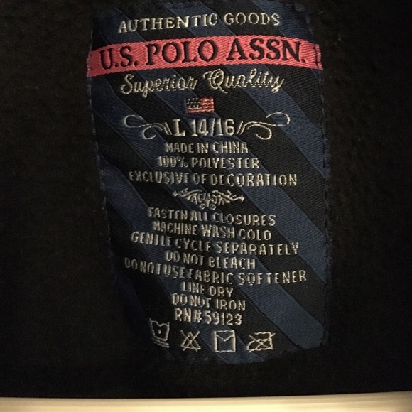 U.S. Polo Assn. Black & Pink Fleece Jacket💕 - Picture 2 of 6