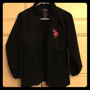 U.S. Polo Assn. Black & Pink Fleece Jacket💕