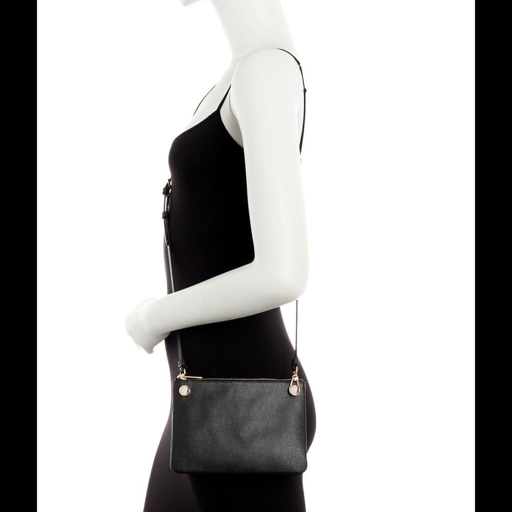 NWT Furla XL DOUBLE ZIP Leather Crossbody