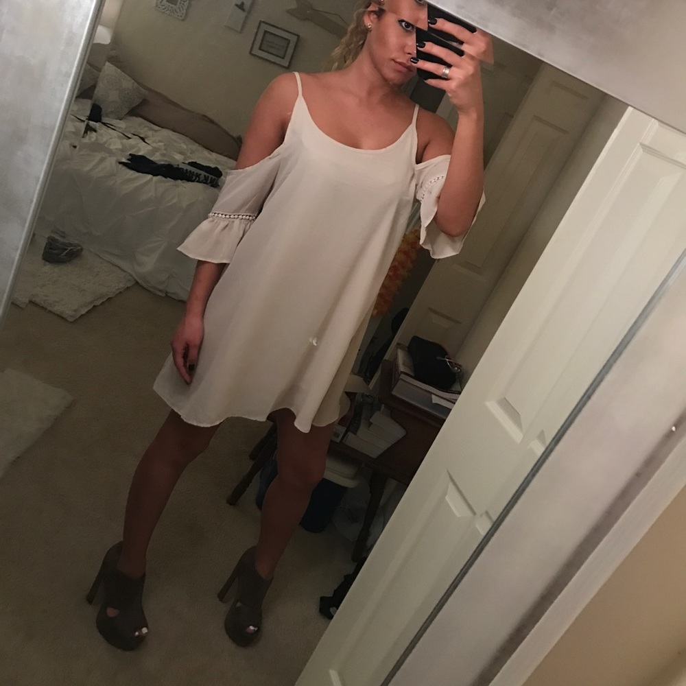 Tan flowy dress