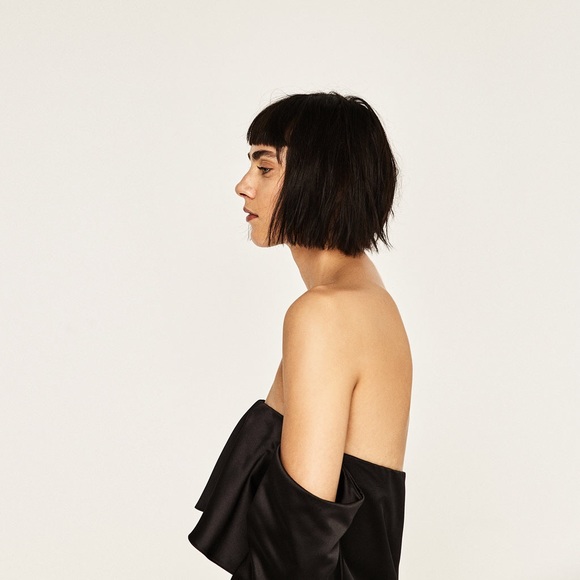 Zara Black Over the Shoulder Dress - Picture 2 of 3