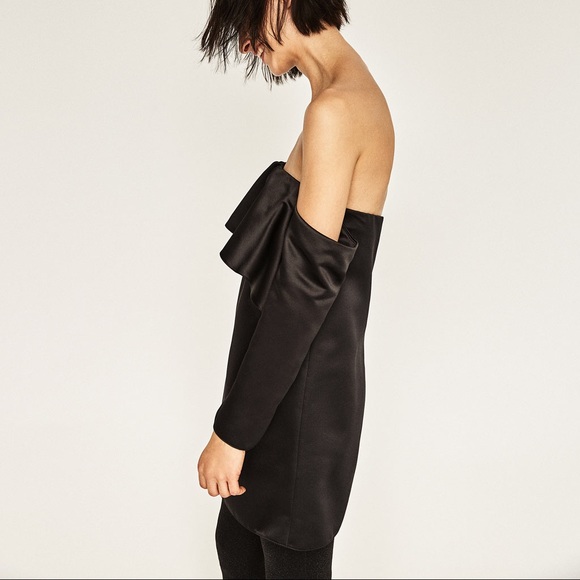 Zara Black Over the Shoulder Dress - Picture 3 of 3