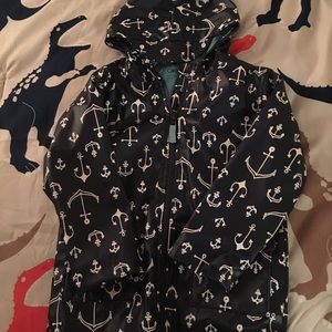 Navy Nautical rain coat