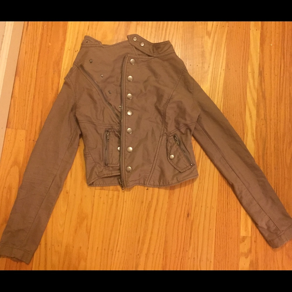 Urban outfitters taupe moto jacket