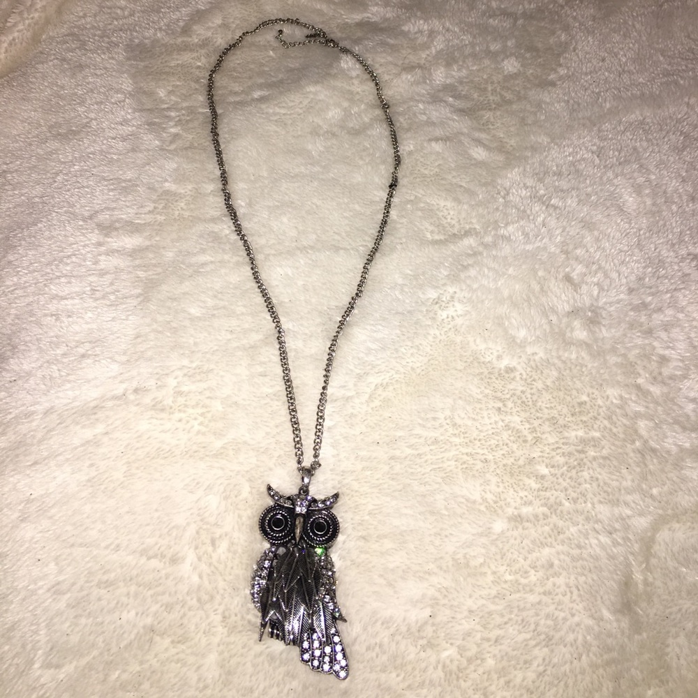 Silver owl necklace