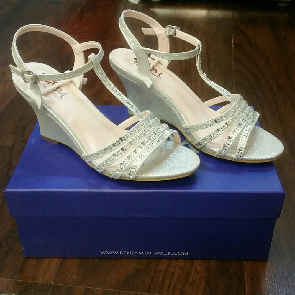 Silver Rhinestone Wedges - Picture 1 of 4