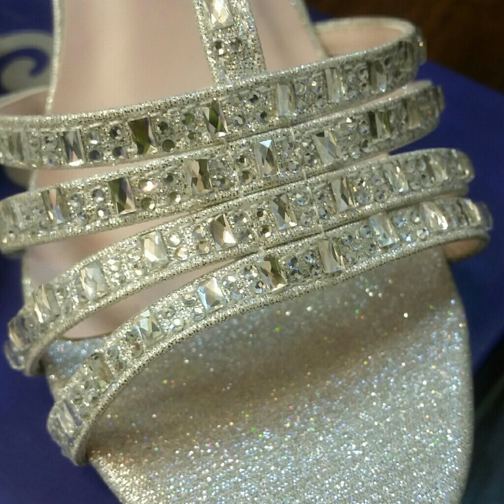 Silver Rhinestone Wedges - Picture 3 of 4