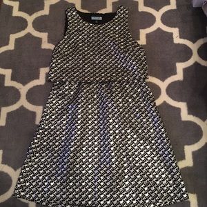 Black and silver houndstooth Cynthia Rowley dress