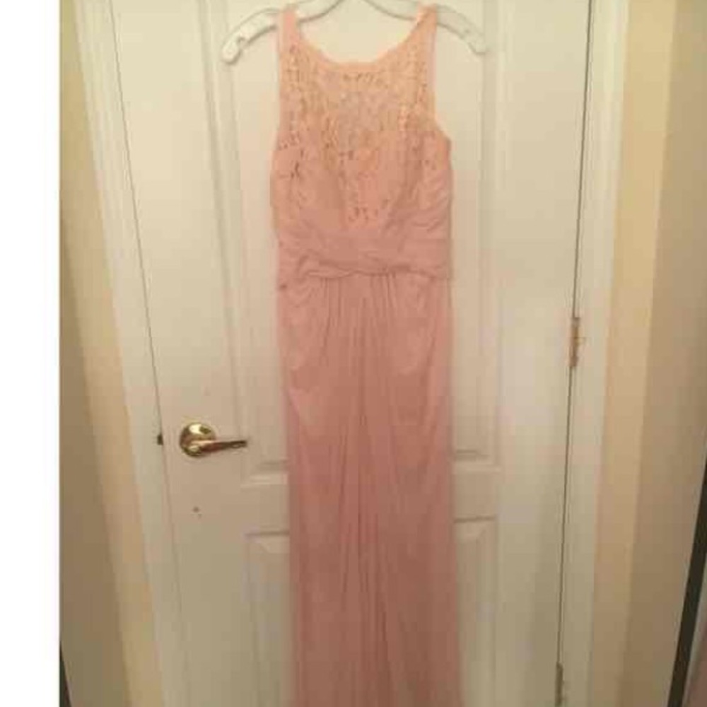 Blush pink davids bridal dress