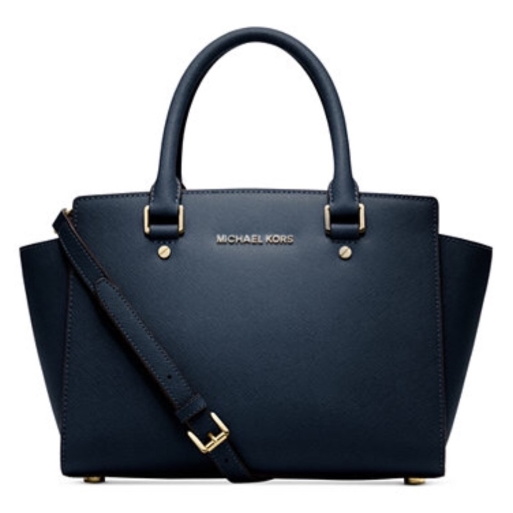 Michael Kors Selma Satchel Navy Blue
