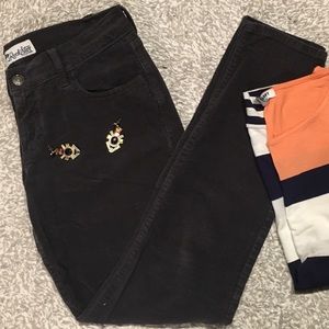 Dark Grey Skinny Corduroys; Size 8