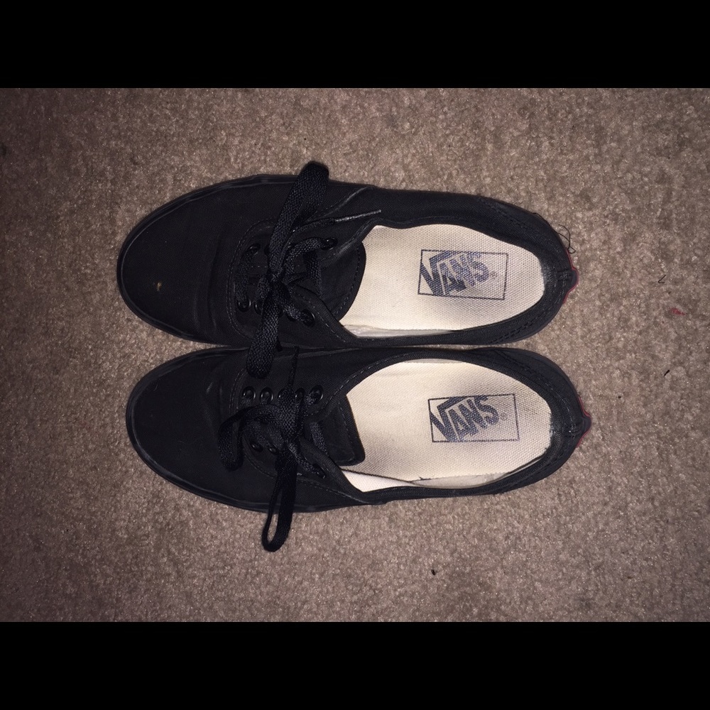 Black Vans- 8 in women's , 6.5 in men's