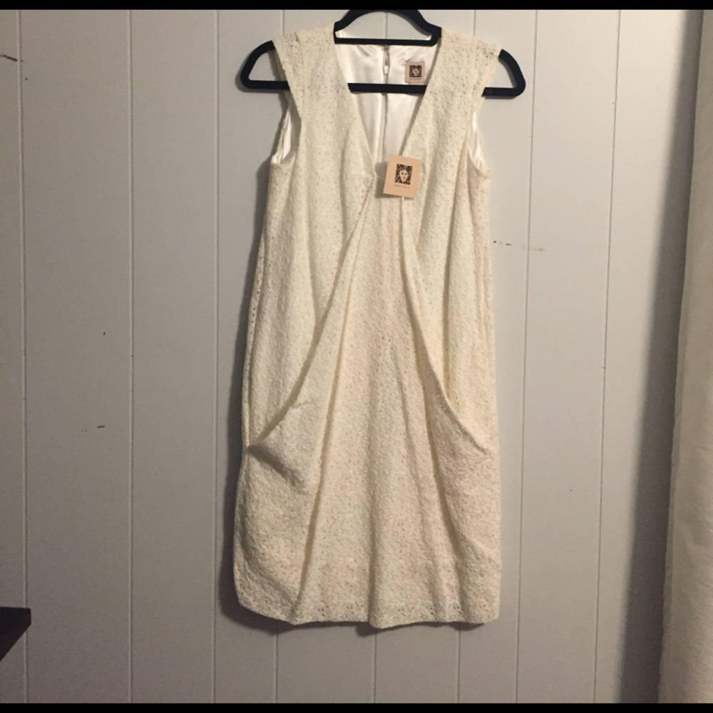 NWT Anne Klein Women's Ivory Dress in a size 4