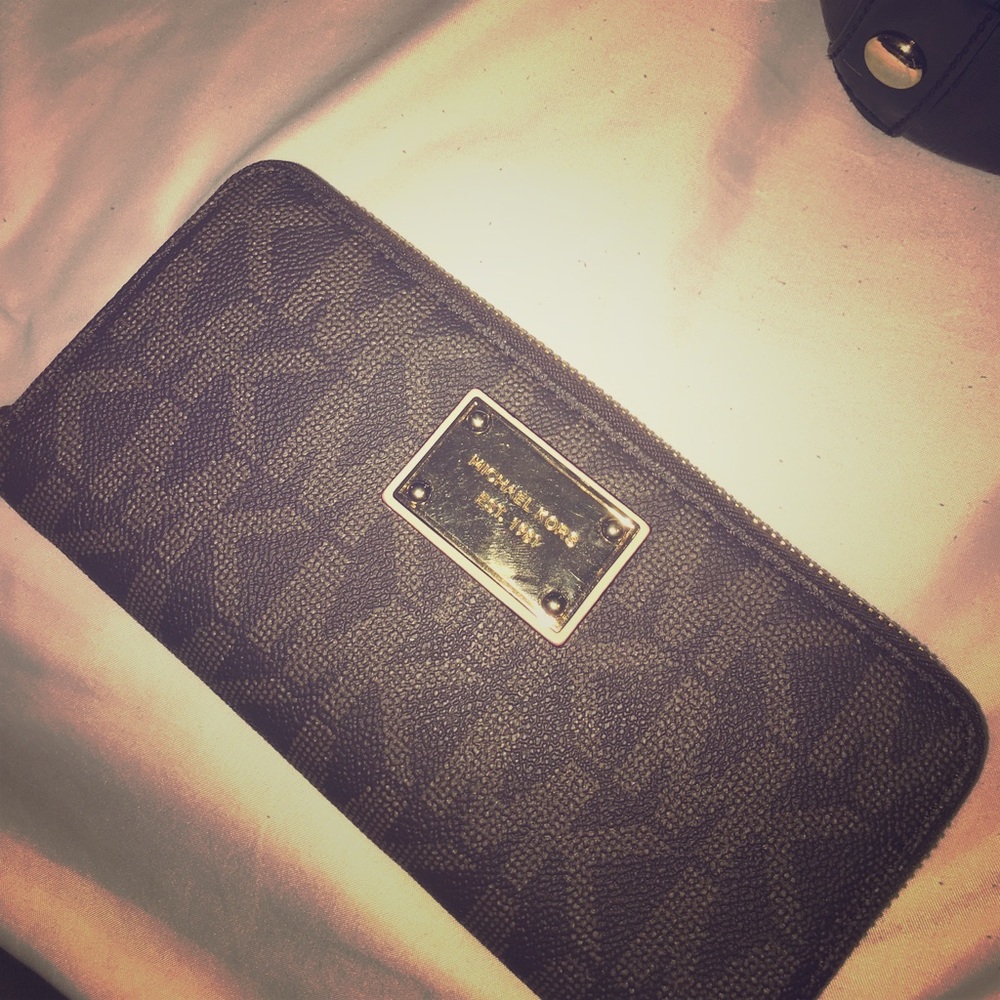 Dark brown michael kors wallet