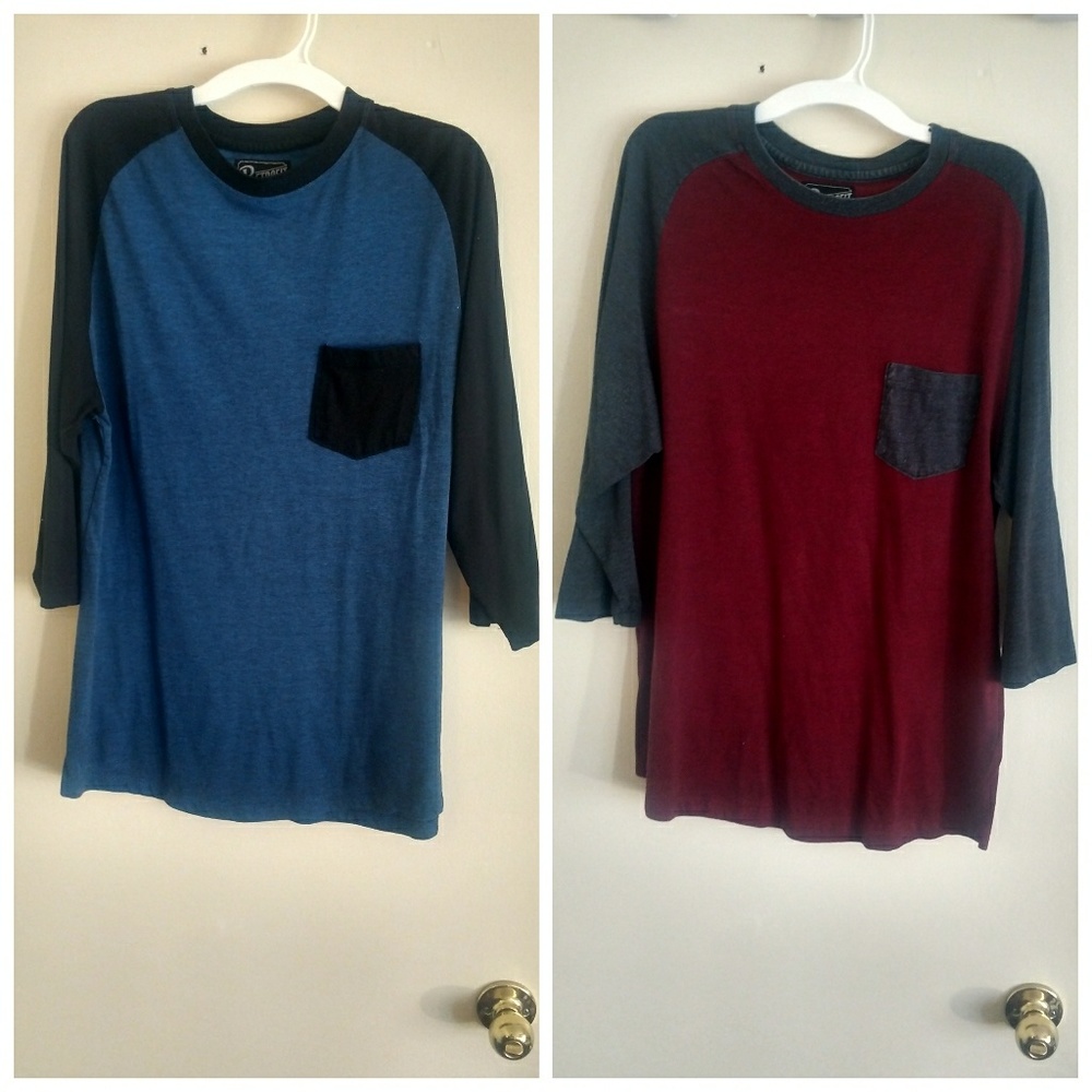(2) Blue Crown 3/4 Shirts