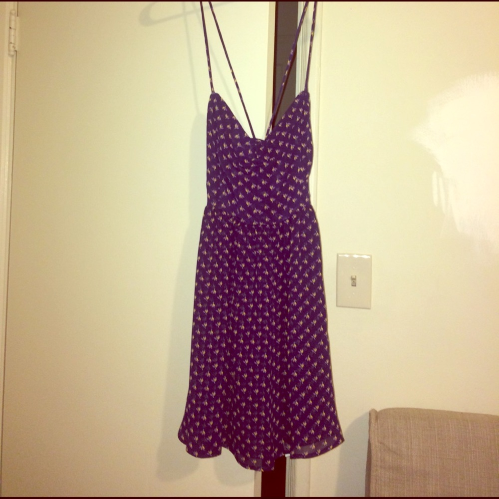 NWT Purple lily chiffon tie back dress