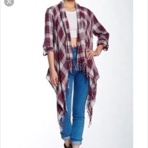 Plaid flannel cardigan
