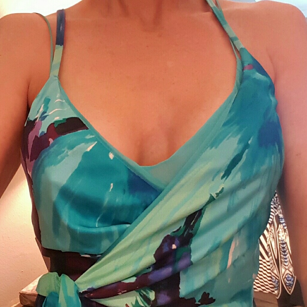 Blumarine Cruise Silk Spaghetti Strap Floral Dress 2 38 - Picture 4 of 6