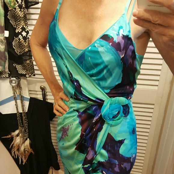 Blumarine Cruise Silk Spaghetti Strap Floral Dress 2 38 - Picture 3 of 6