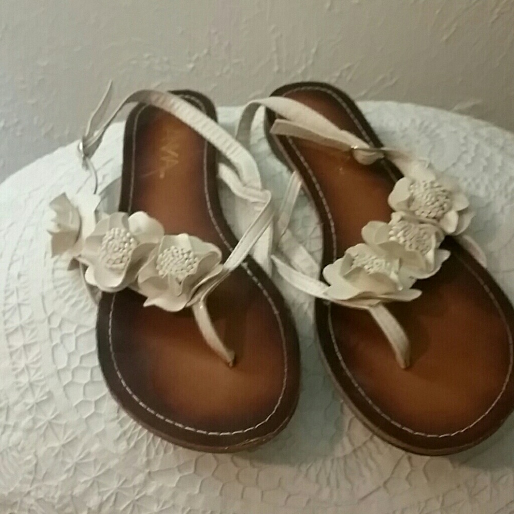 Never worn white sandals