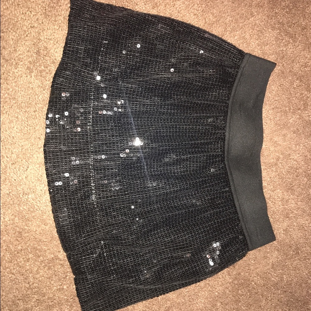 Girls black sequin skirt