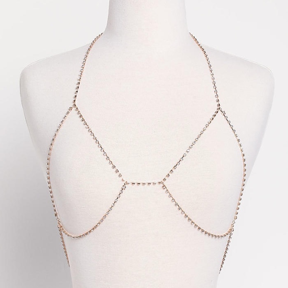 Gold Rhinestone Body Chain