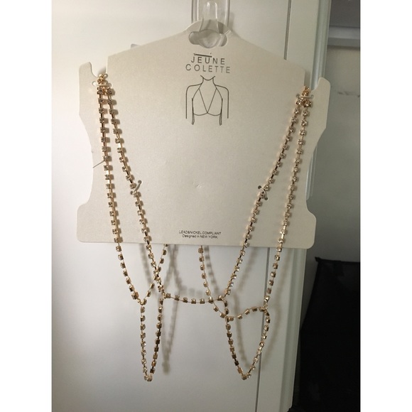Gold Rhinestone Body Chain - Picture 3 of 3