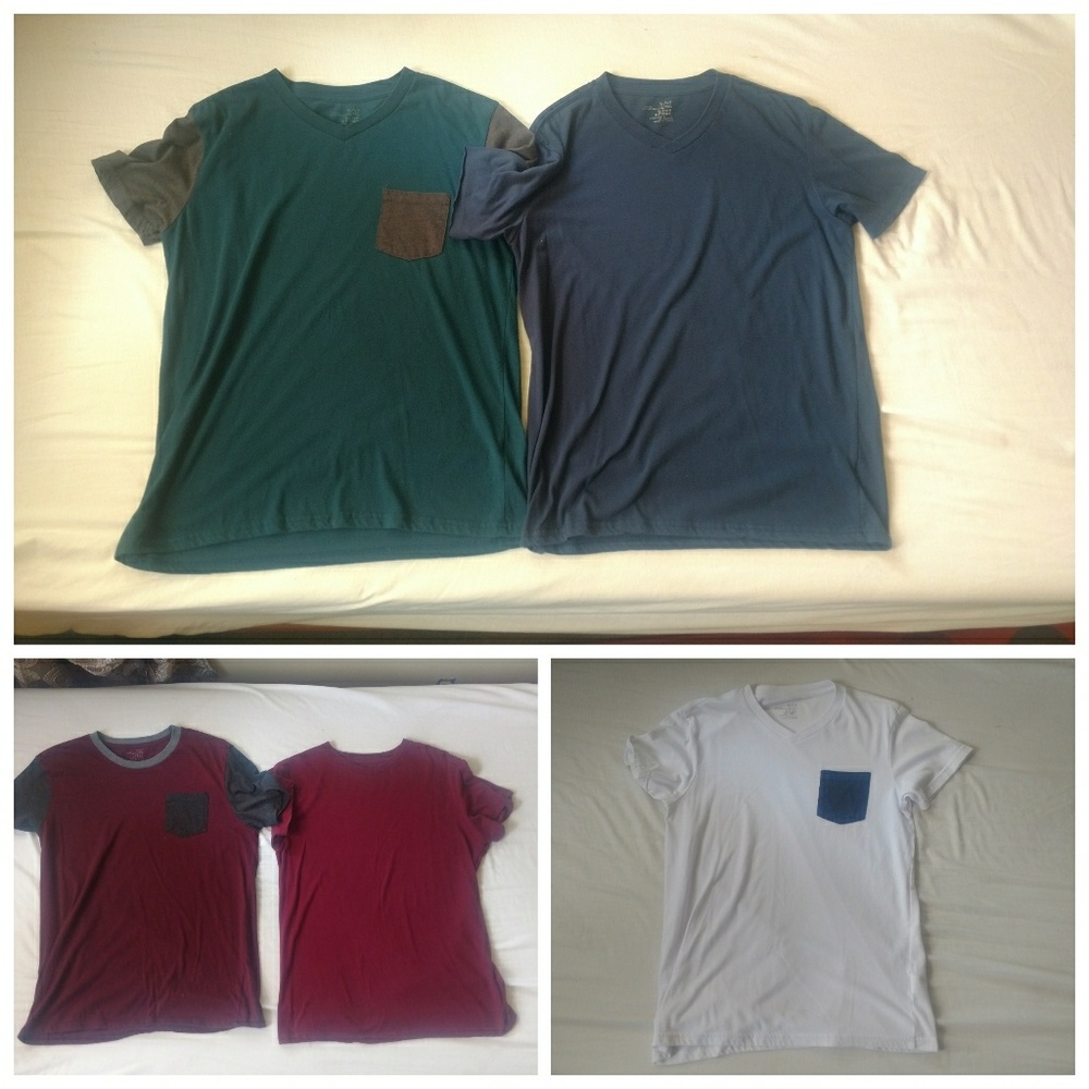 Blue Crown V Neck Assorted Color Tee Shirts