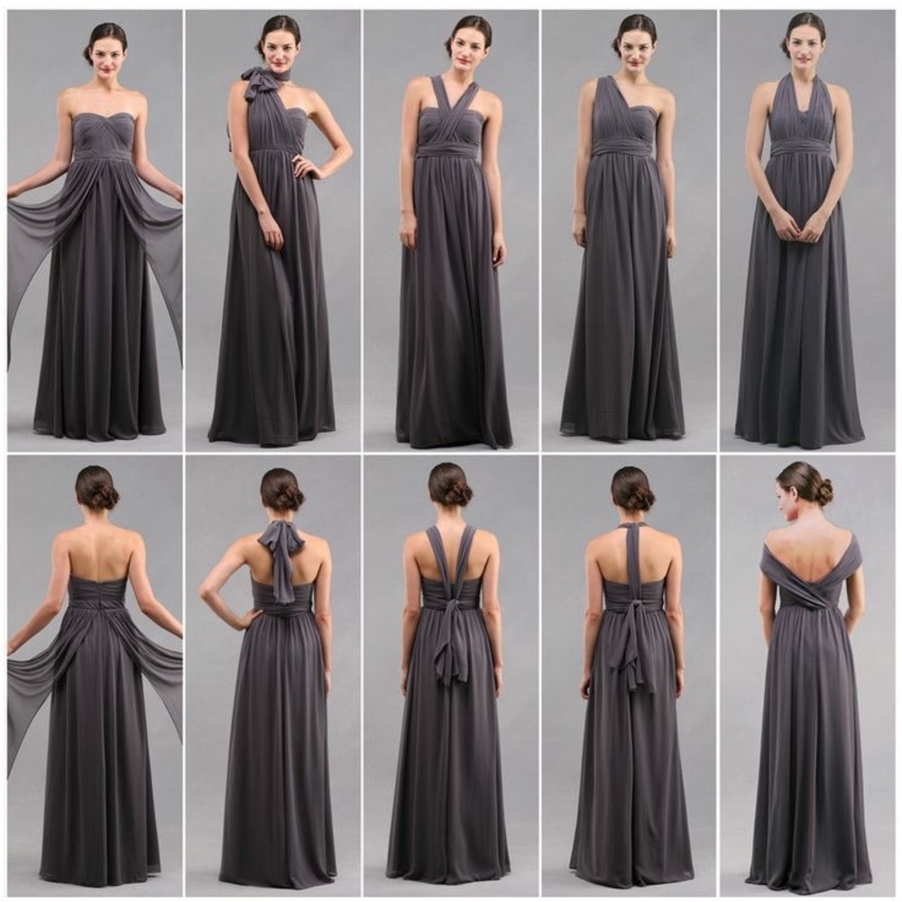 Jenny Yoo Aidan Convertible Gown in CHARCOAL