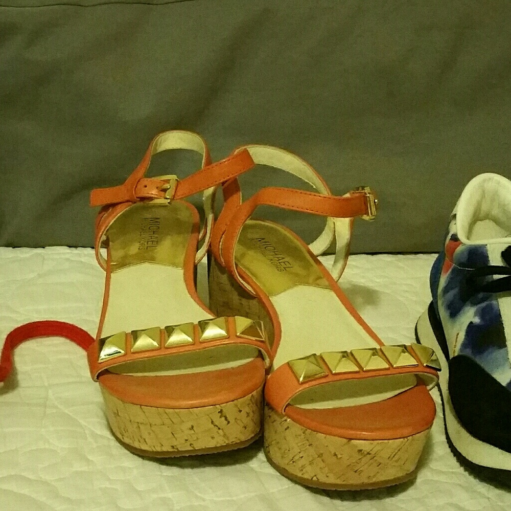 FINAL PRICE♡! MICHAEL KORS Orange Wedge Sandals