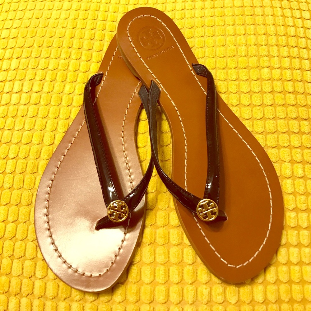 TORY BURCH TERRA BLACK LEATHER SANDALS !!!!
