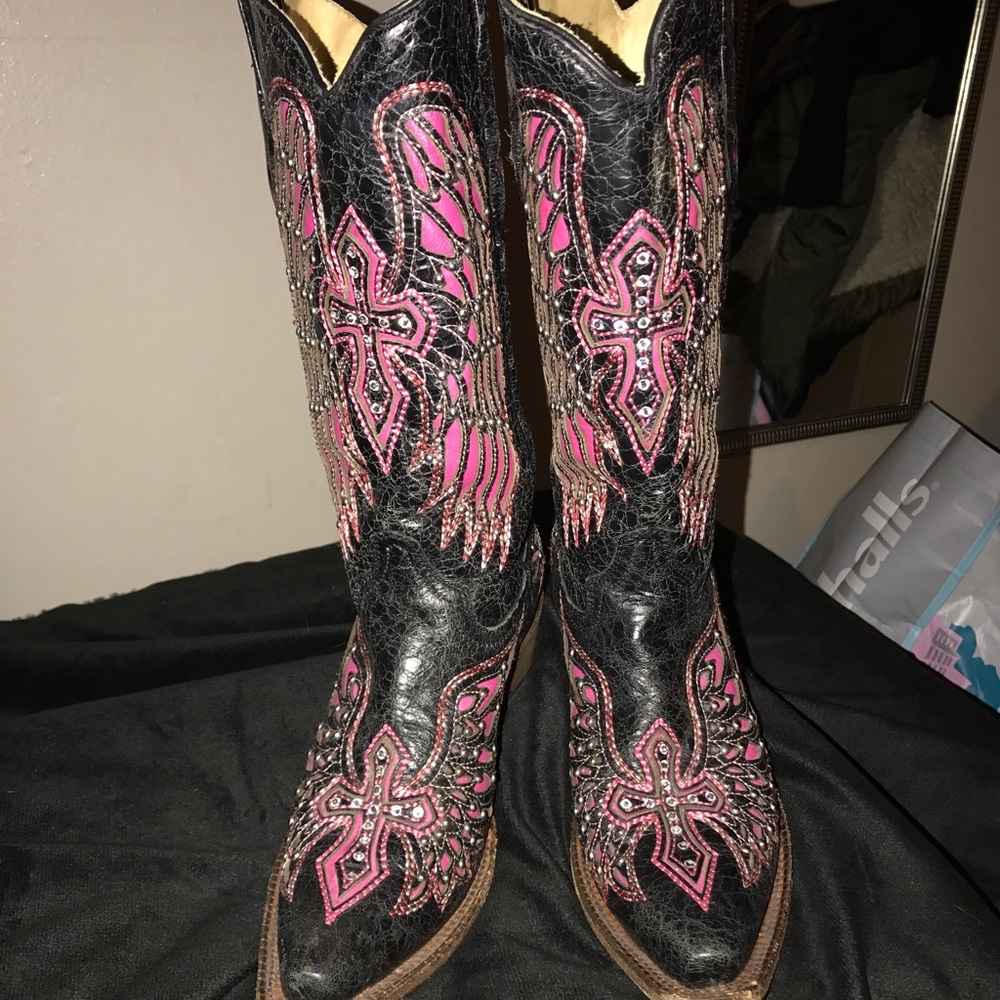 Corral distressed genuine leather cowboy boots