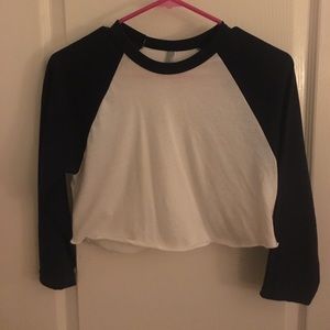 American Apparel cropped baseball tee