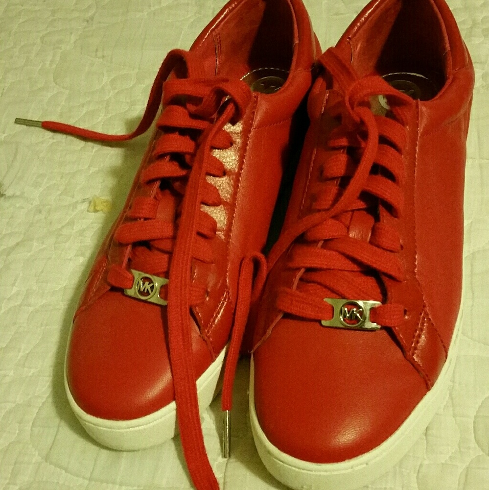MICHAEL KORS Red Leather Sneakers