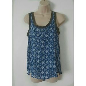 Pink Rose Printed Tank Top