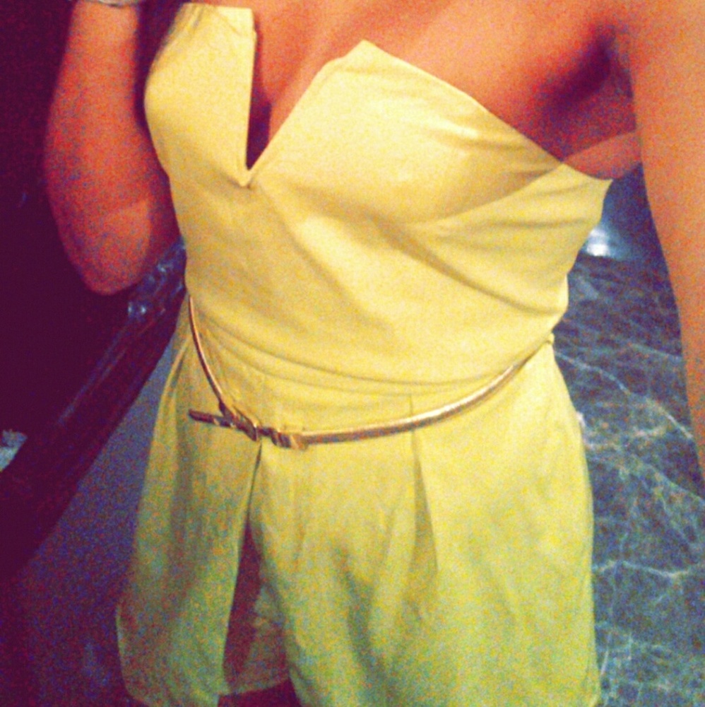 V cut shorts romper.