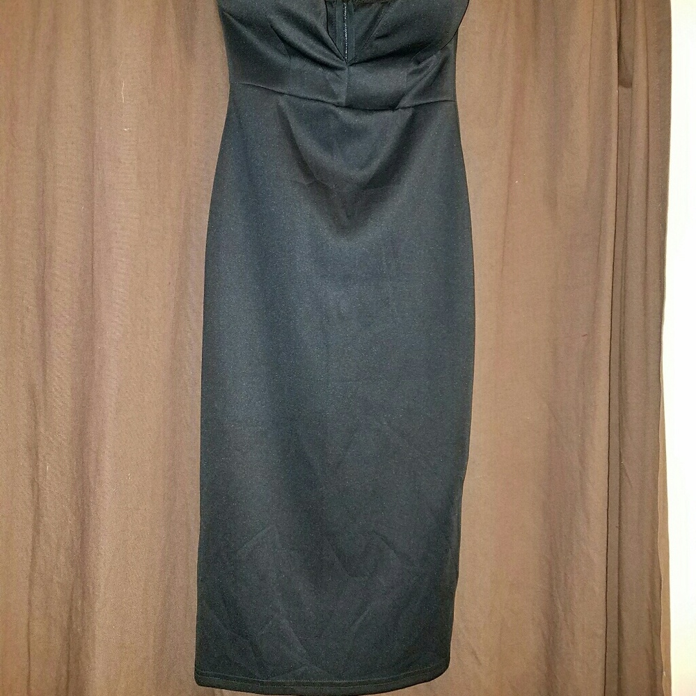 Strapless black dress